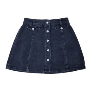 Urban Outfitters BDG Black denim snap up mini skirt size XS